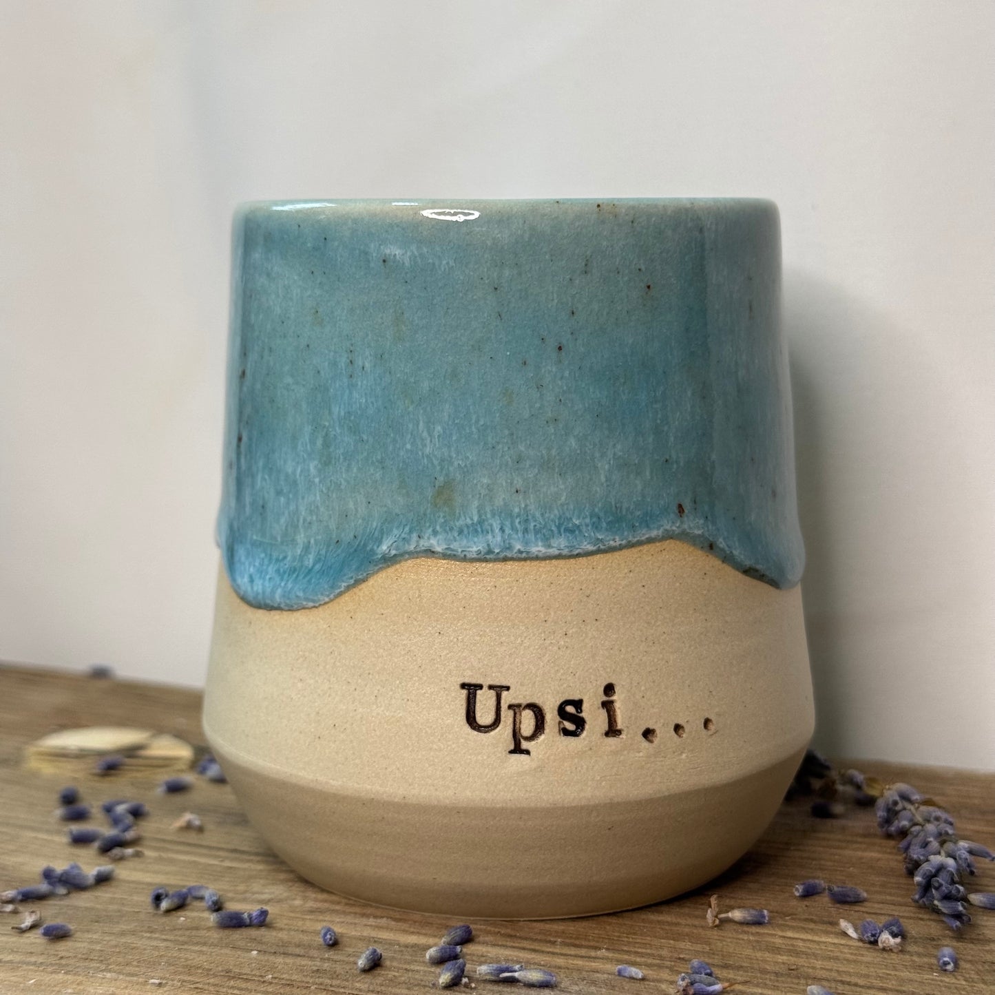 Becher „Upsi“ Blue Lagoon heller Ton